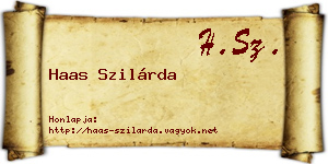 Haas Szilárda névjegykártya